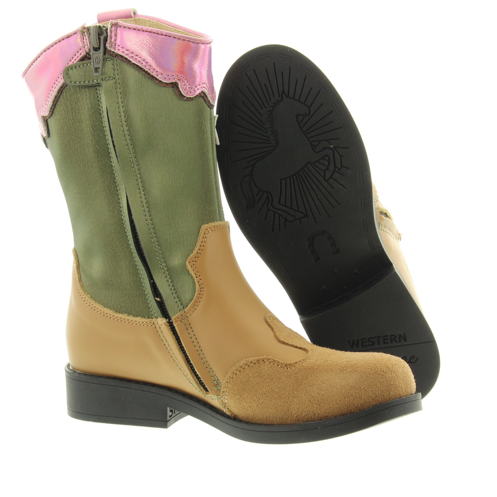 ShoesMe NW25W009-B Cognac Green Pink