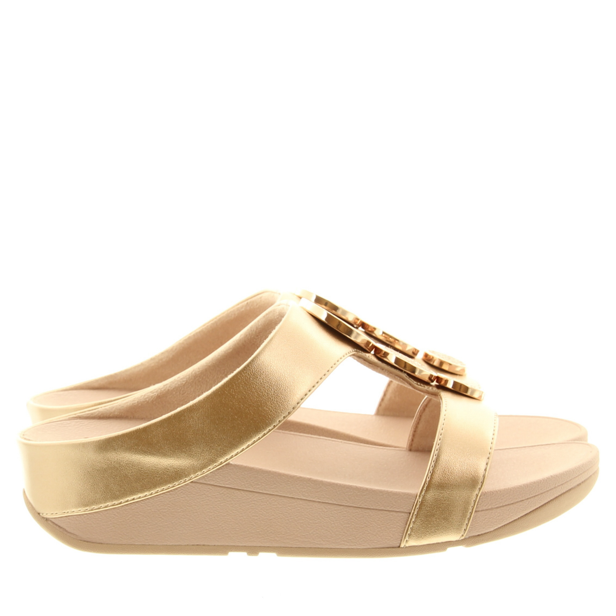 Fitflop HJ2 Halo Bead-Circle Metallic H-Bar Slides 323 Rose Gold