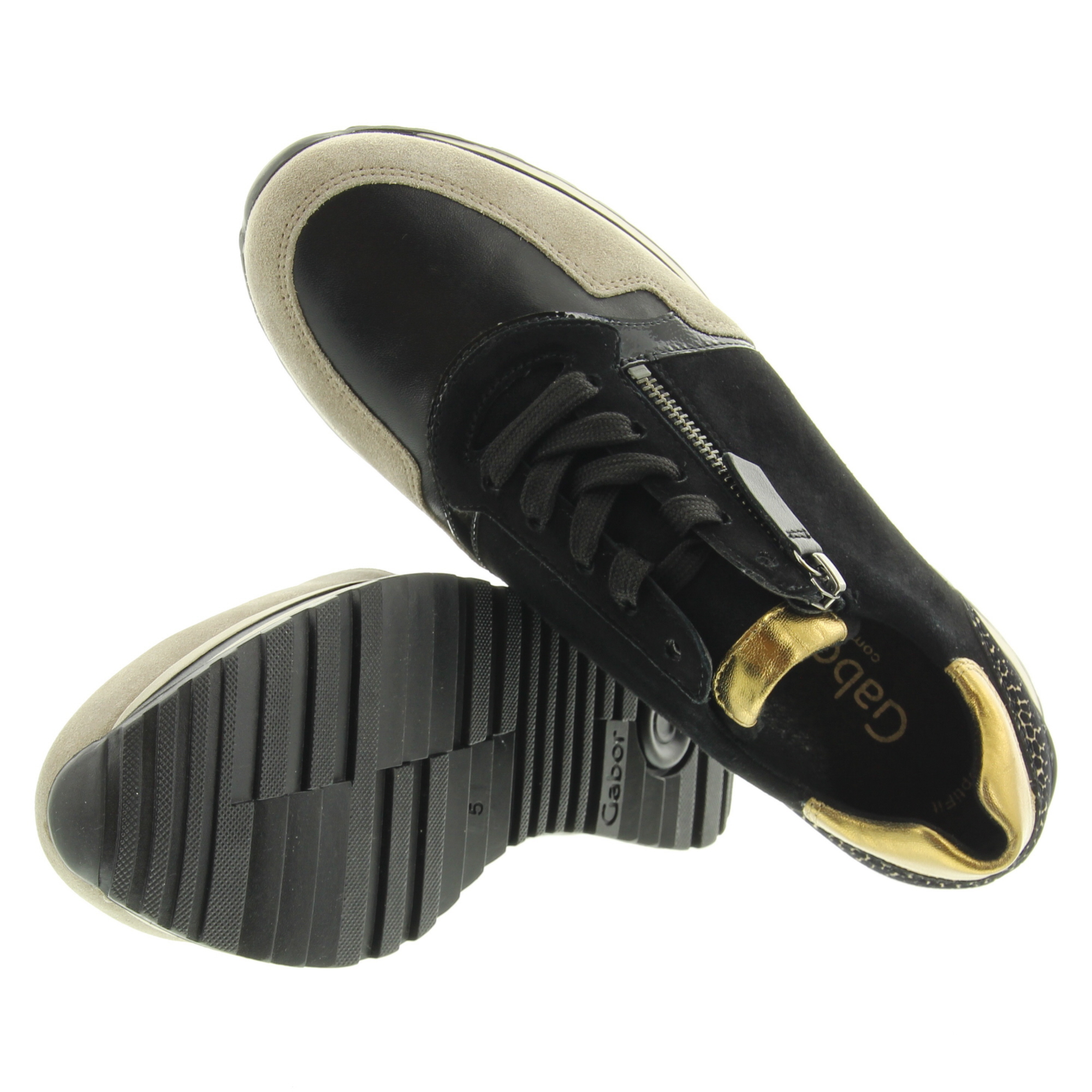 Gabor 76.528.39 Schwarz/kiesel/gold