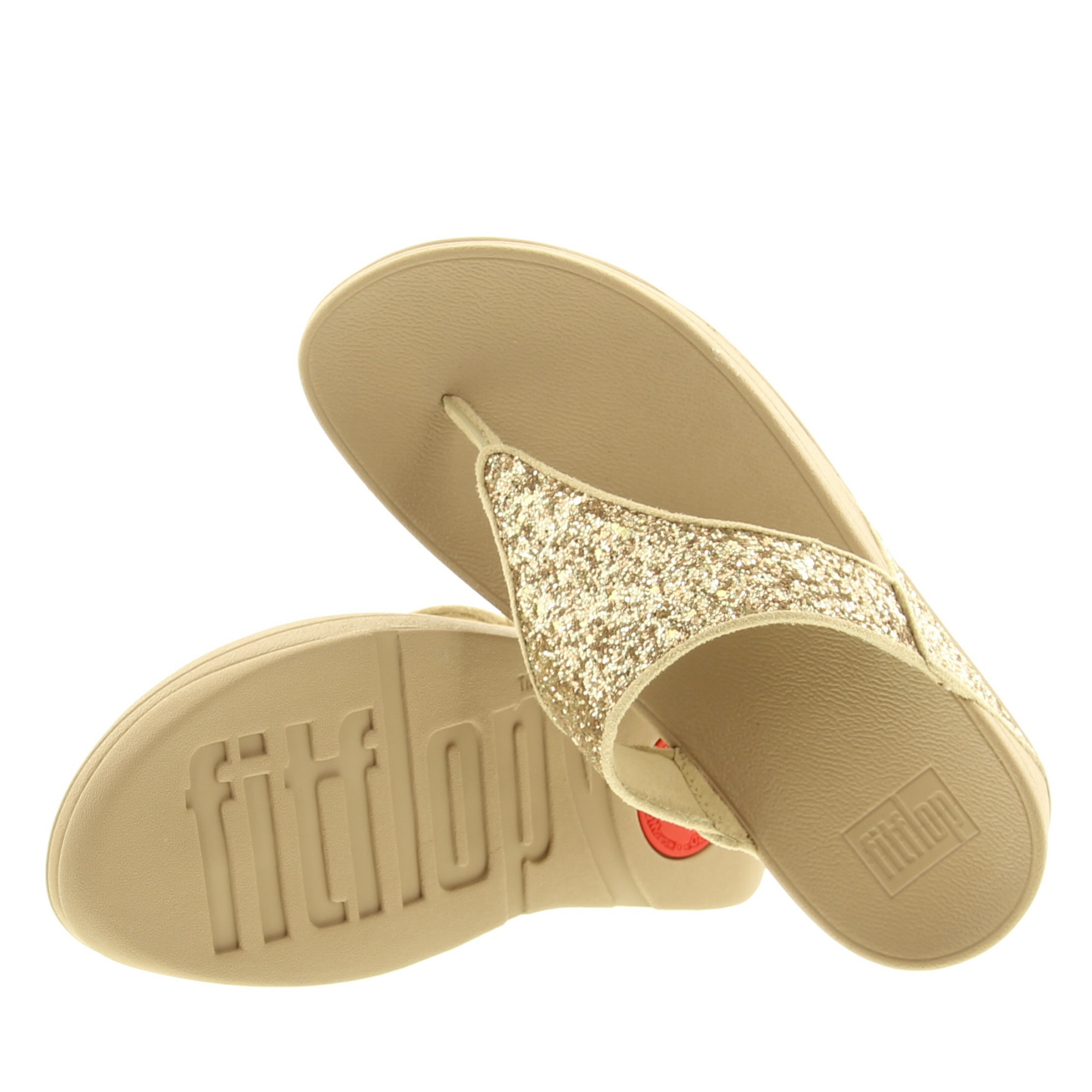 Fitflop X03 Lulu Glitter Toe-Thongs PU A94 Glitter Latte Beige