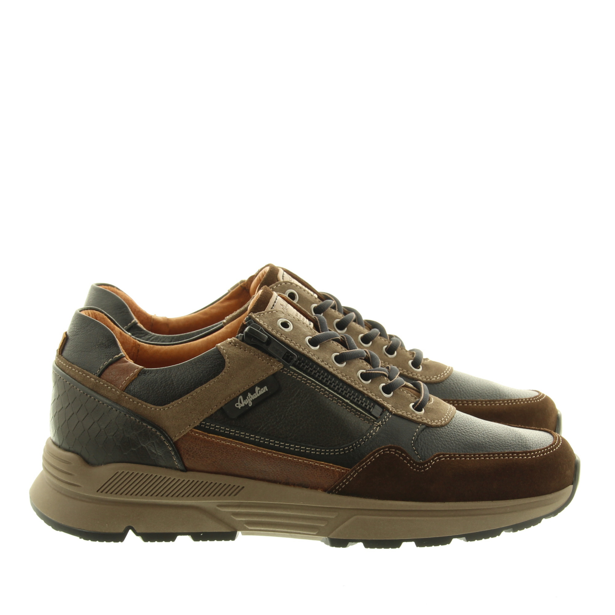 Australian Footwear 15.1682.01 Connery Width K AHC Black-Taupe-Cognac