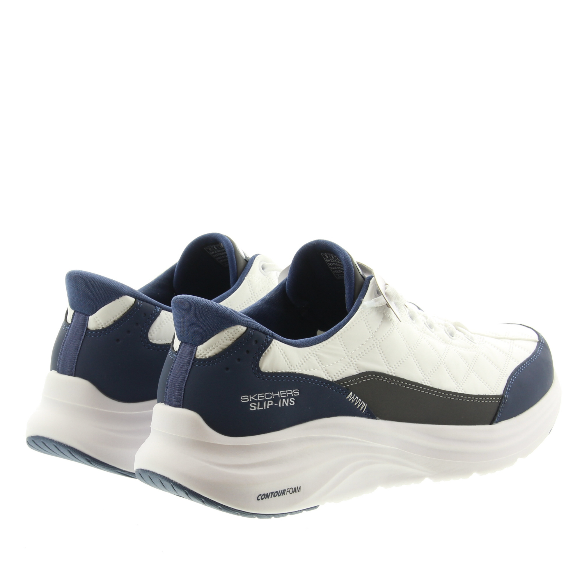 Skechers 232619 Contour Foam WNV White Navy Cozy Fit