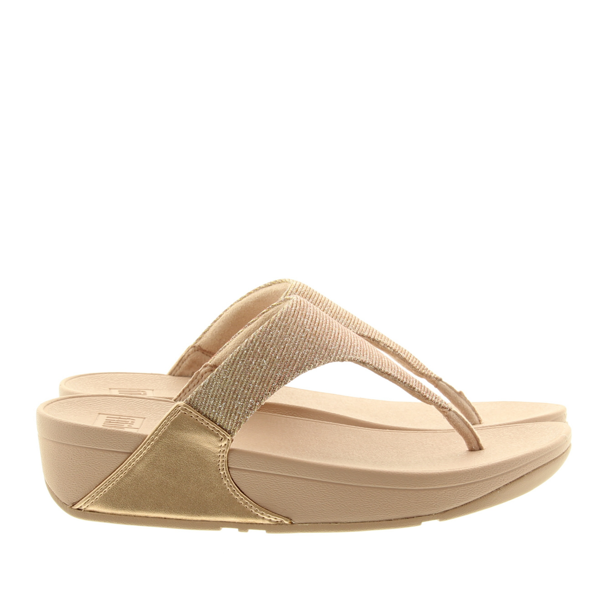 Fitflop Lulu Shimmerlux Toe-Post Sandals 323 Rose Gold