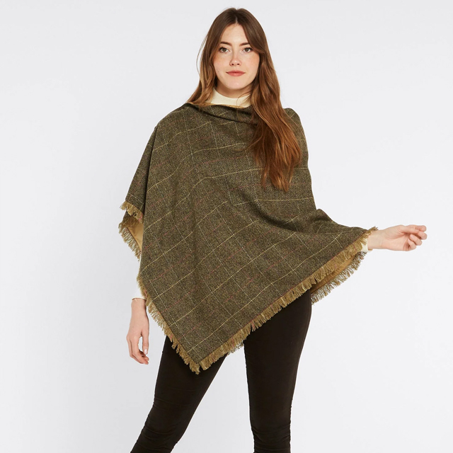Dubarry 3544 Hazelwood Tweed Poncho 68 Thistle