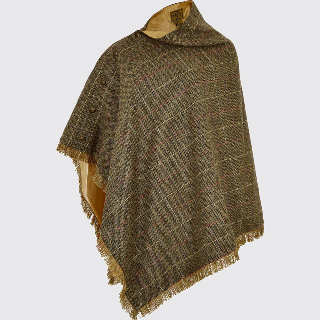 Dubarry 3544 Hazelwood Tweed Poncho 68 Thistle