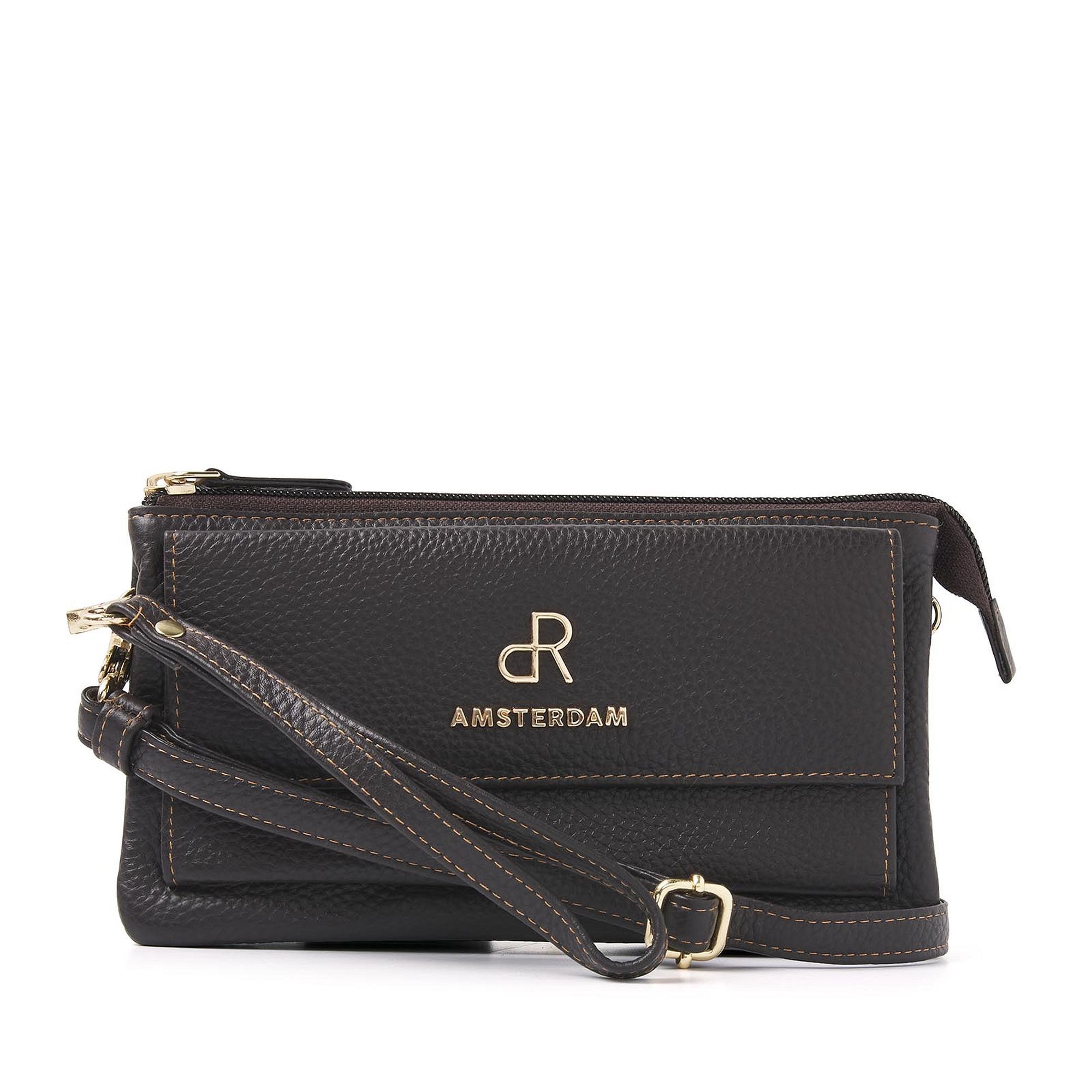 H.J. de Rooy Lederwaren 1103538 Schoudertas-Clutch Antracite