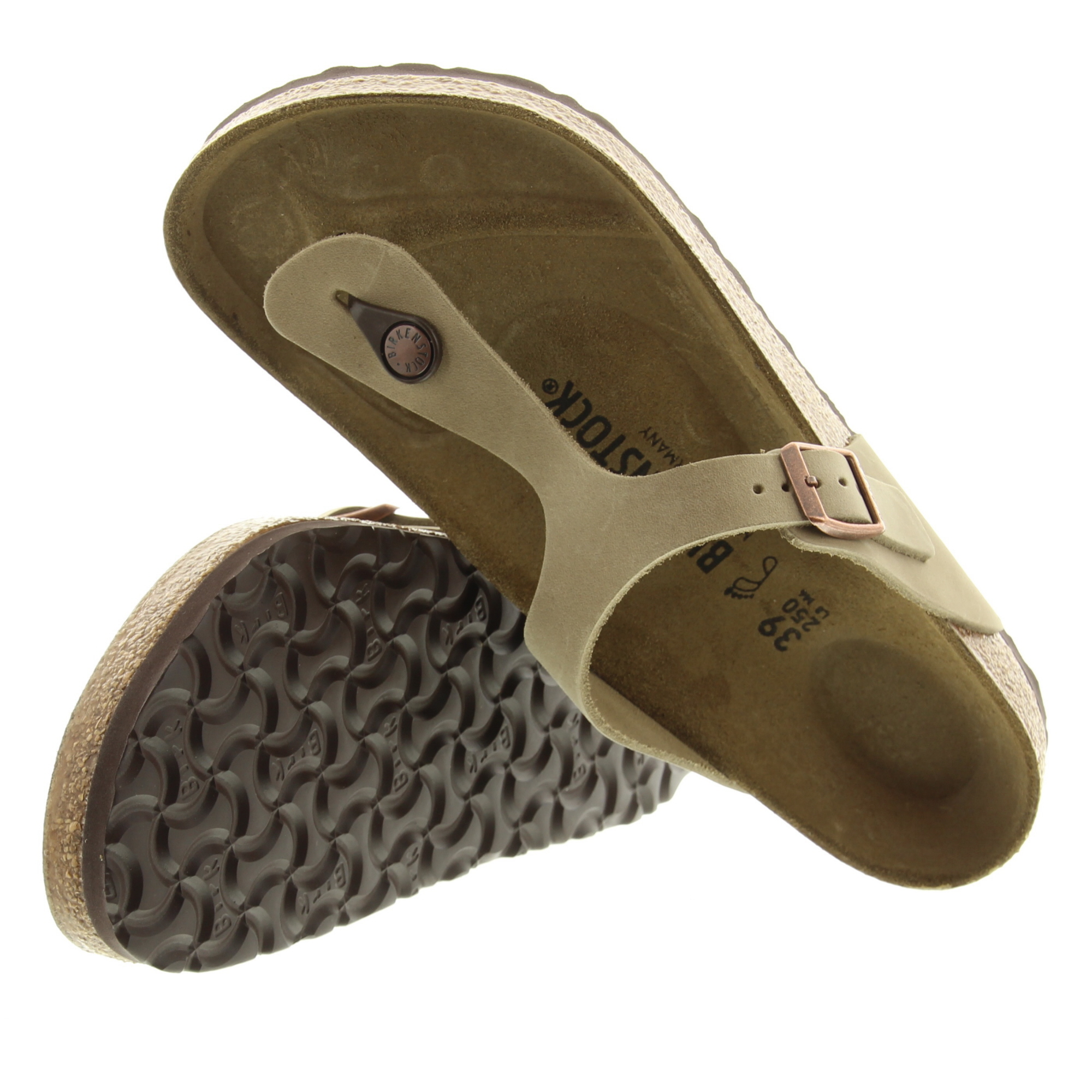 Birkenstock 0943811 Gizeh Natural Leather Oiled Tabacco Brown