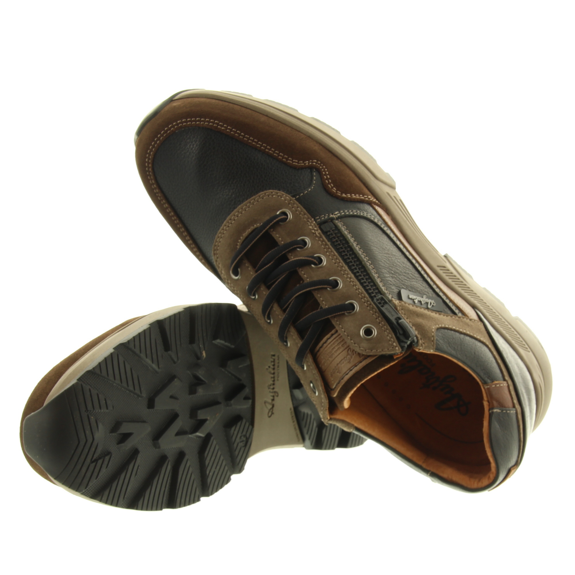 Australian Footwear 15.1682.01 Connery Width K AHC Black-Taupe-Cognac