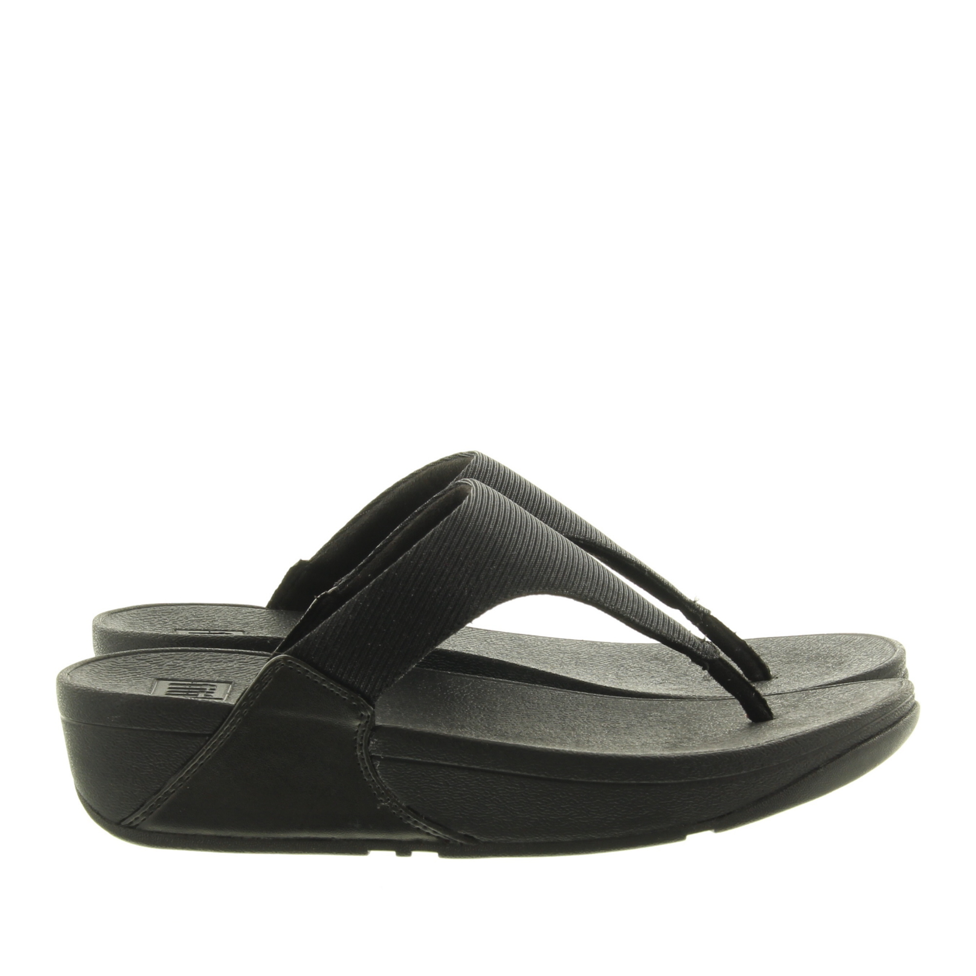 Fitflop Lulu Shimmerlux Toe-Post Sandals 090 All Black