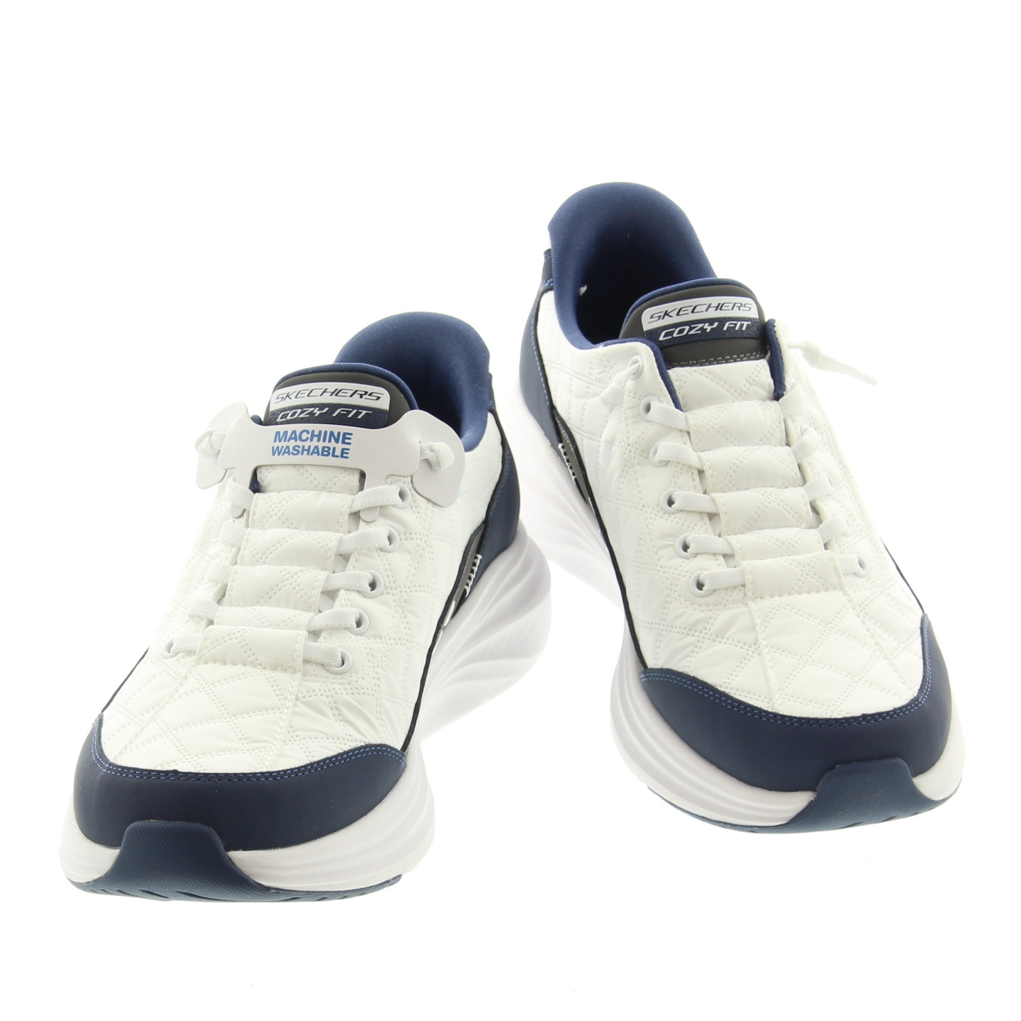 Skechers 232619 Contour Foam WNV White Navy Cozy Fit