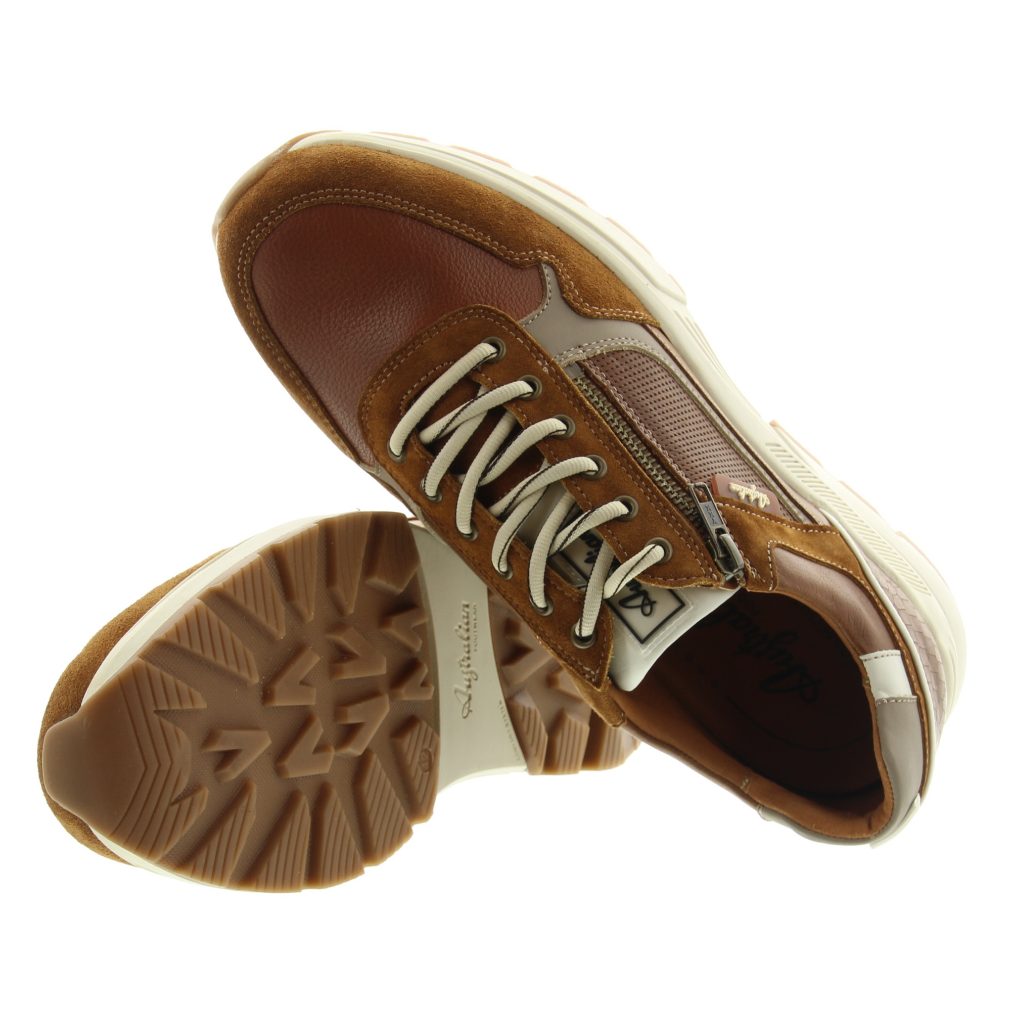 Australian Footwear 15.1682.02 Connery Width K T6E Cognac Taupe White