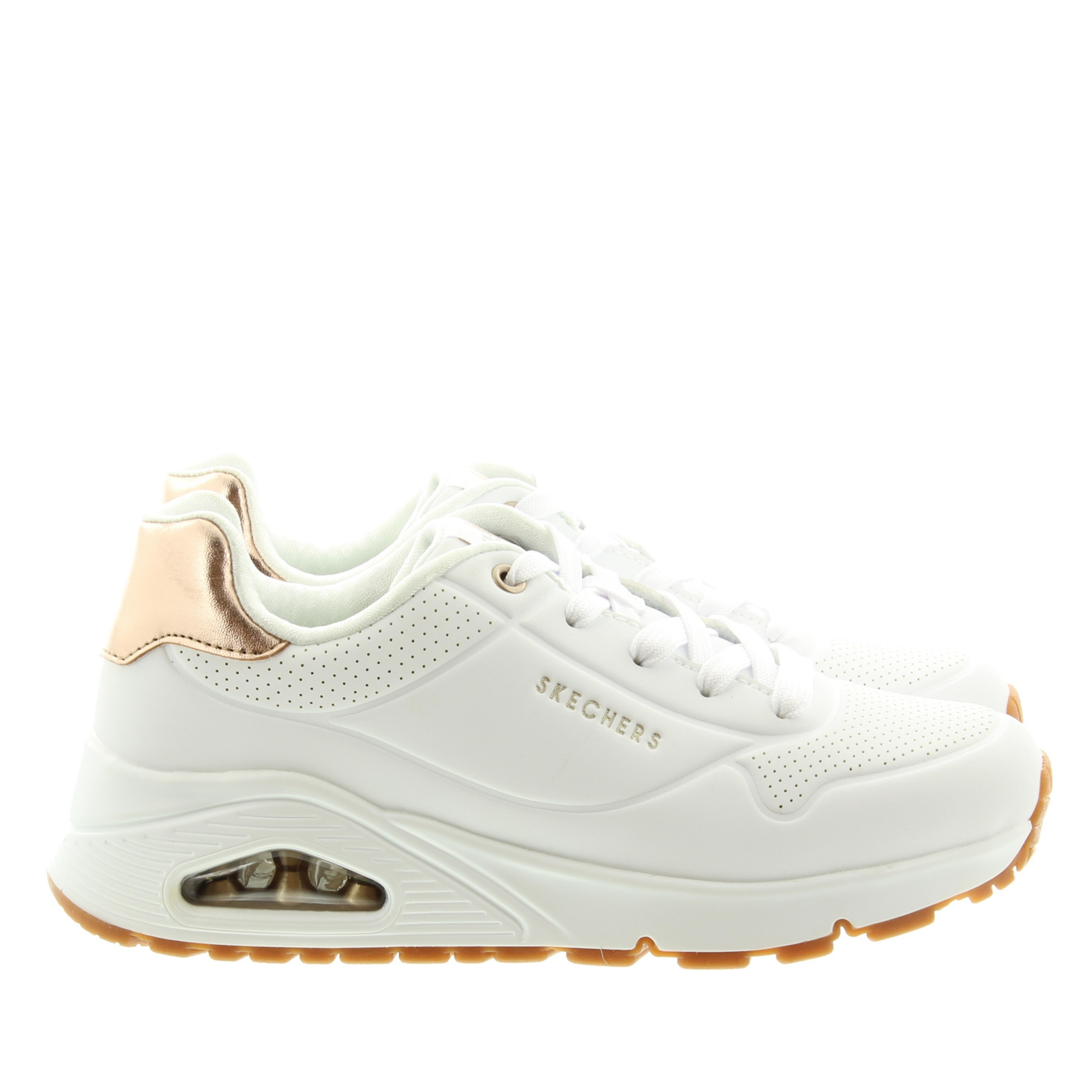 Skechers 310545L Uno Gen1 WHT White Shimmer Away