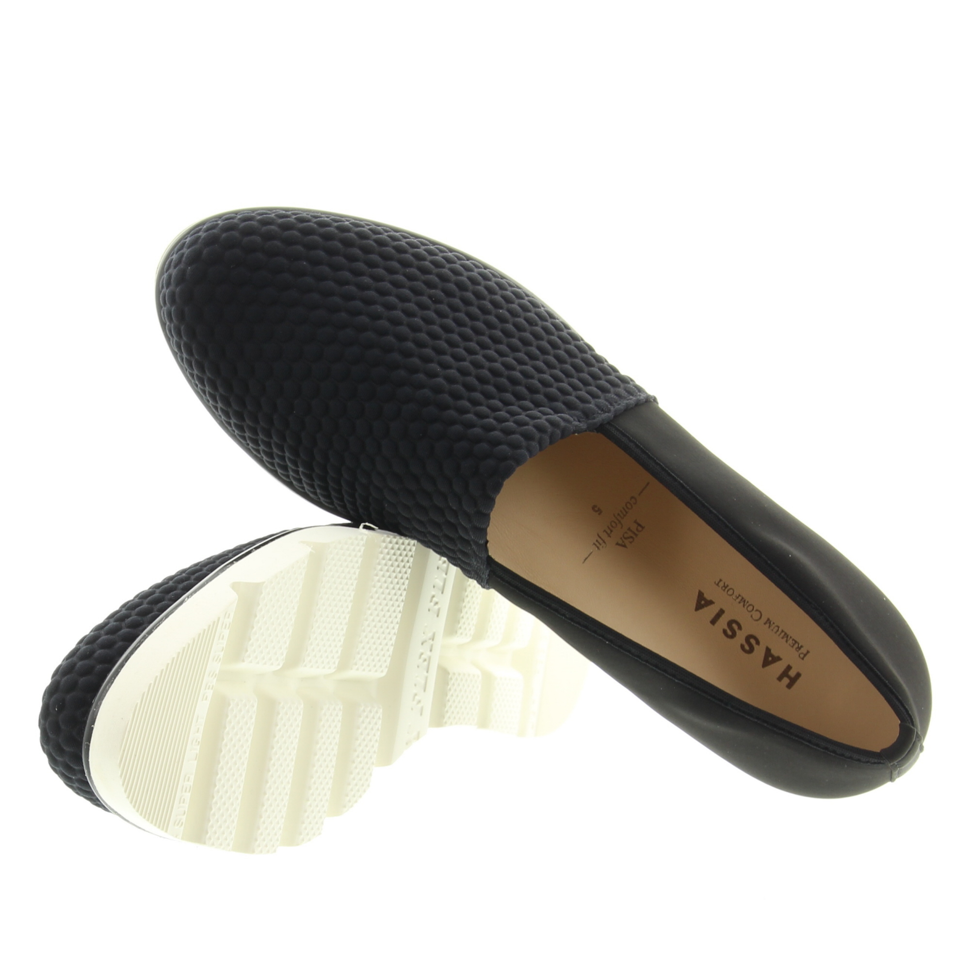 Hassia Shoes 301597 Pisa 0100 Schwarz Hexagon Stretch