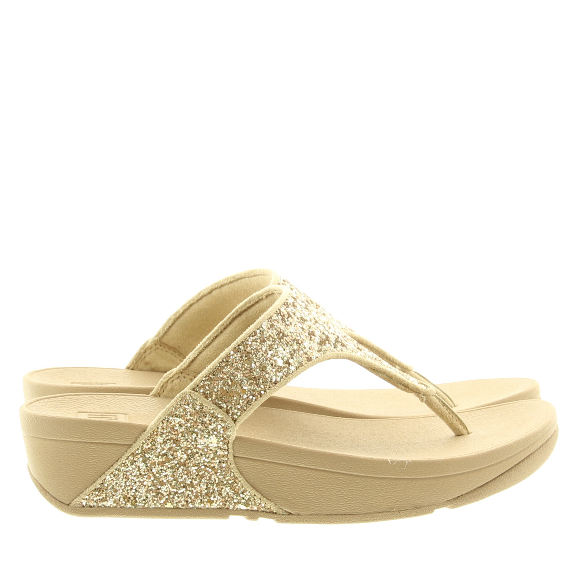 Fitflop X03 Lulu Glitter Toe-Thongs PU A94 Glitter Latte Beige
