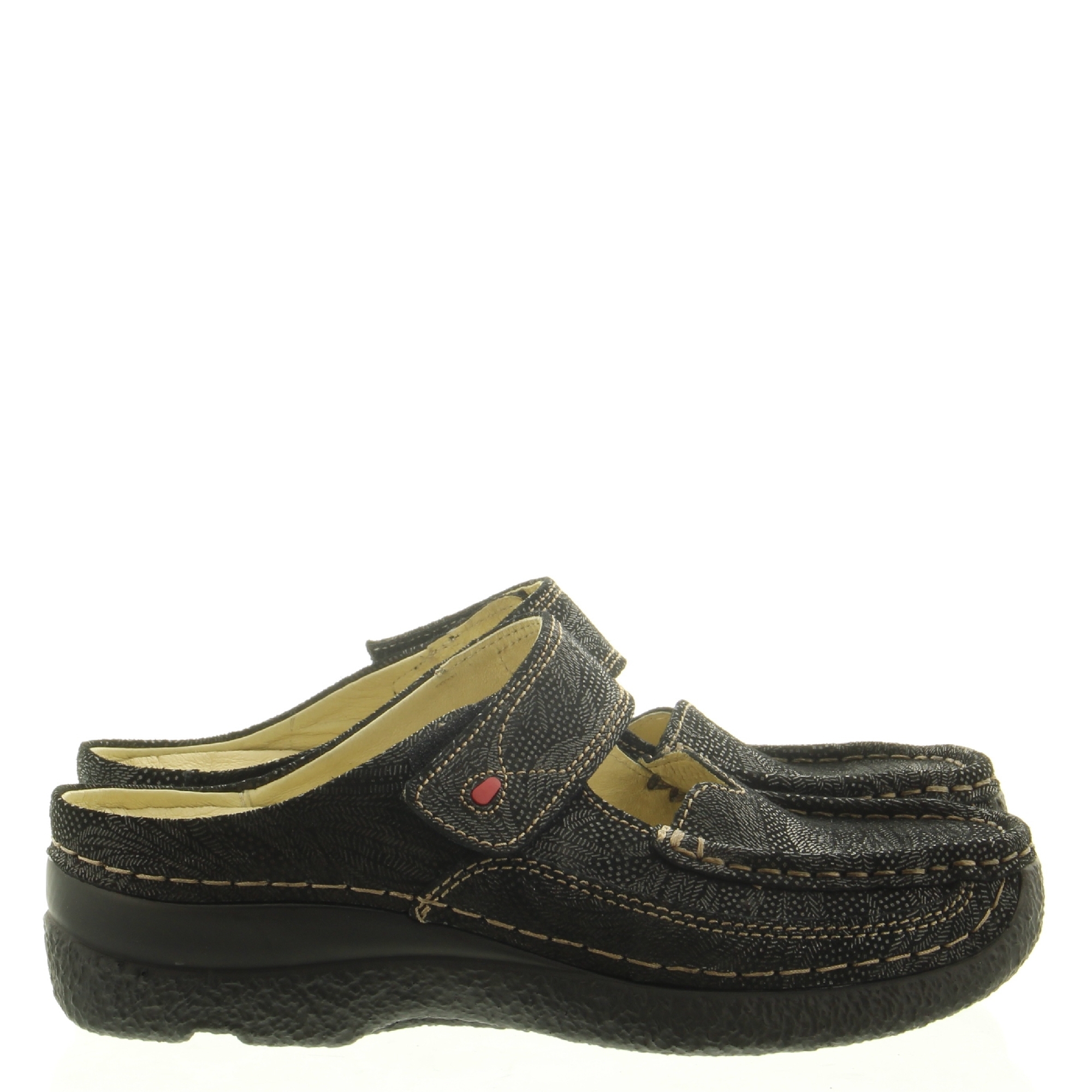 Wolky 0622770 Roll Slipper 000 Black Printed leather
