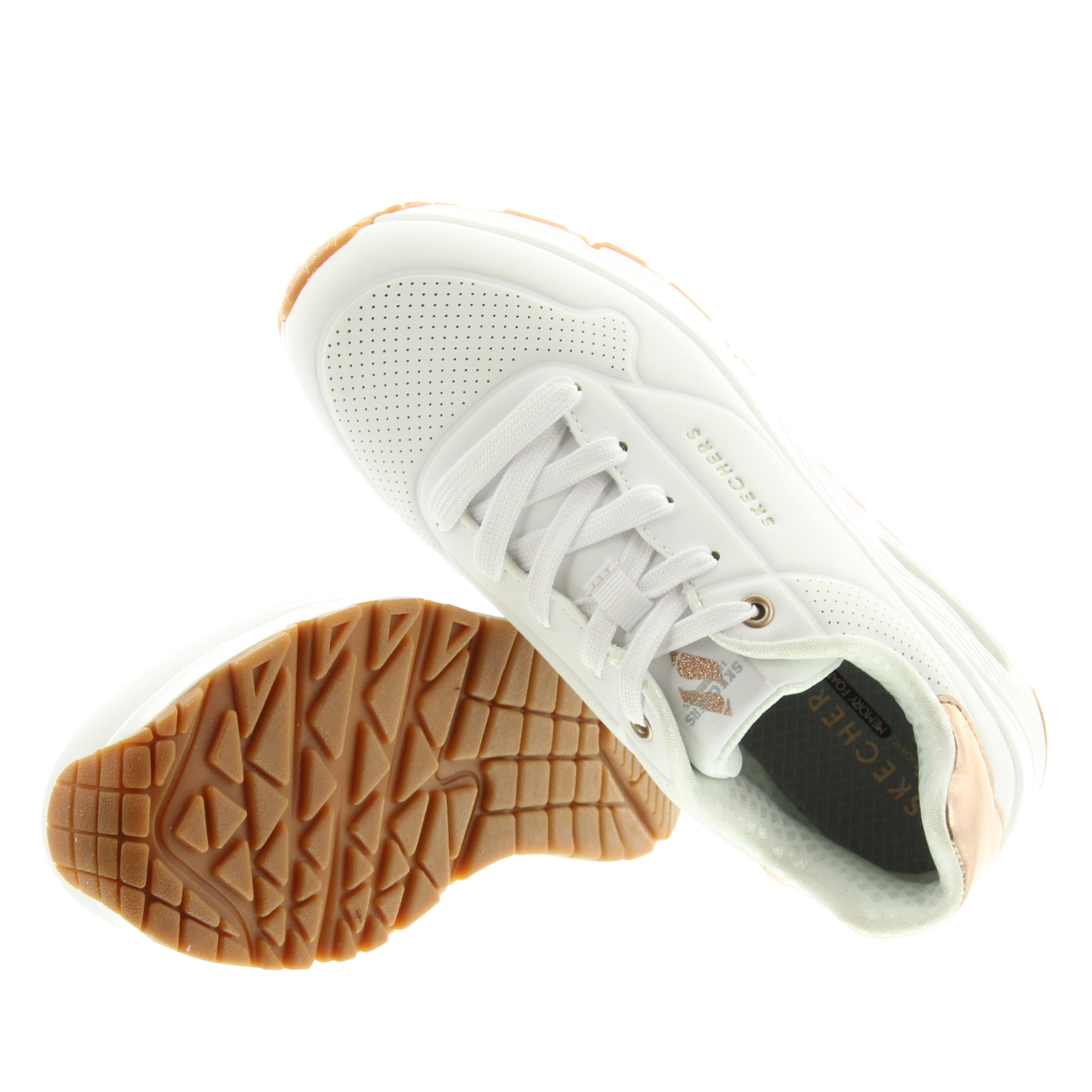 Skechers 310545L Uno Gen1 WHT White Shimmer Away