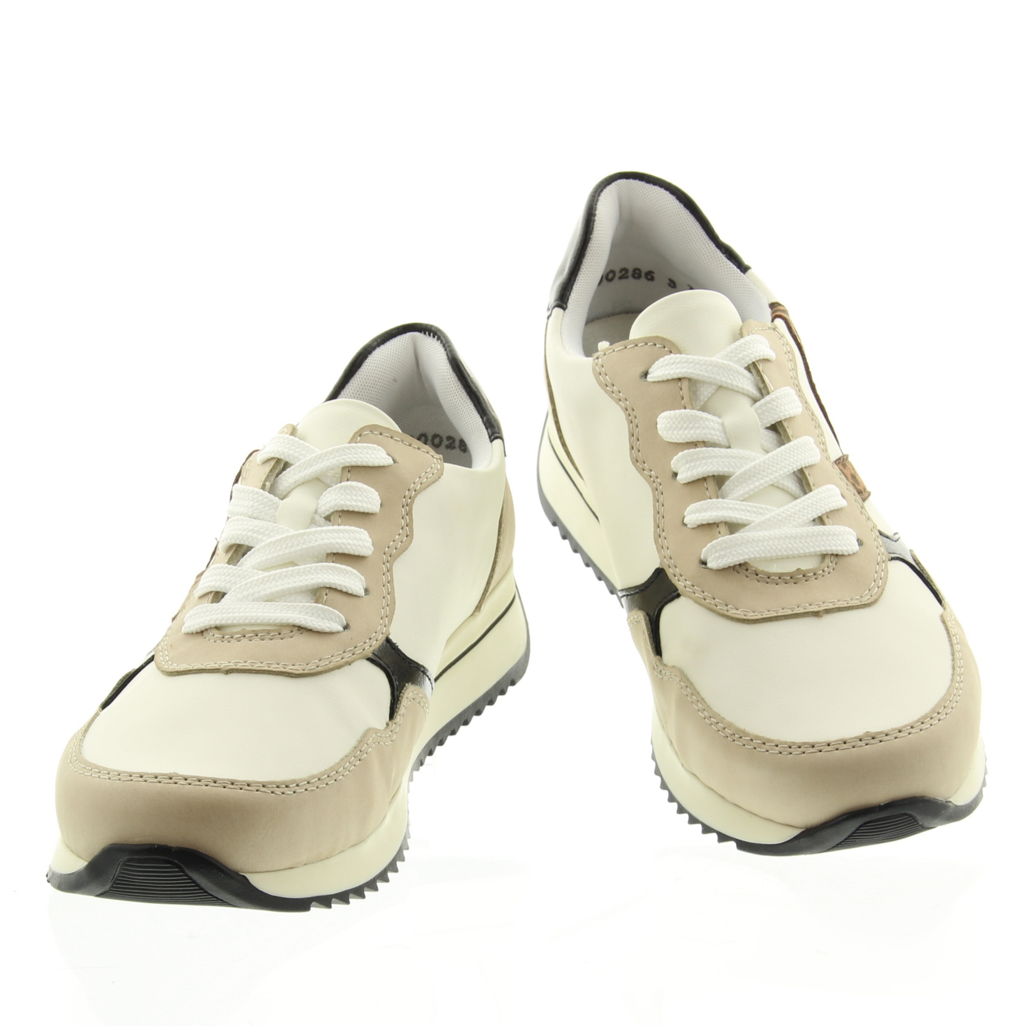 Rieker N1200 80 Perle Offwhite Schwarz Leo-Nuss