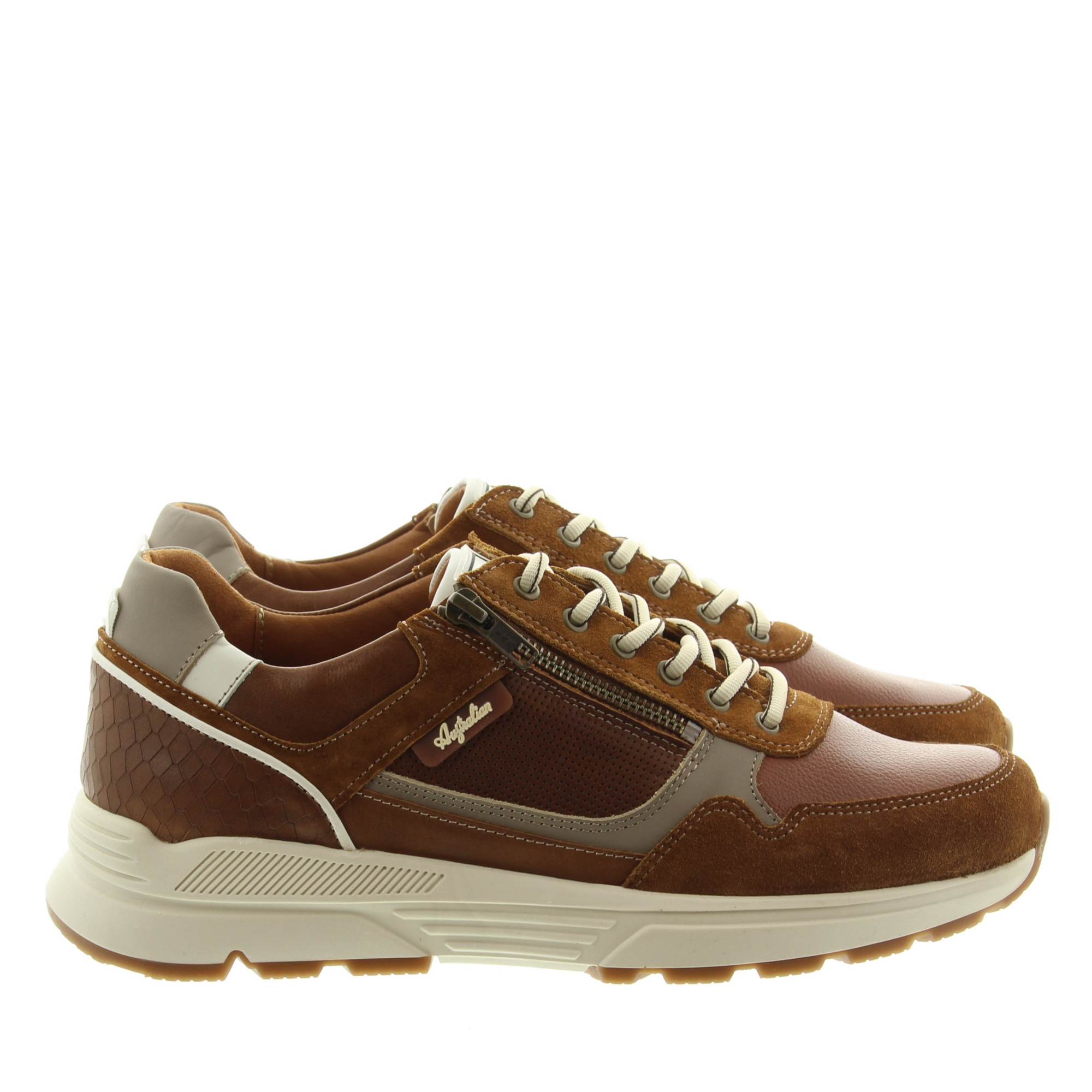 Australian Footwear 15.1682.02 Connery Width K T6E Cognac Taupe White