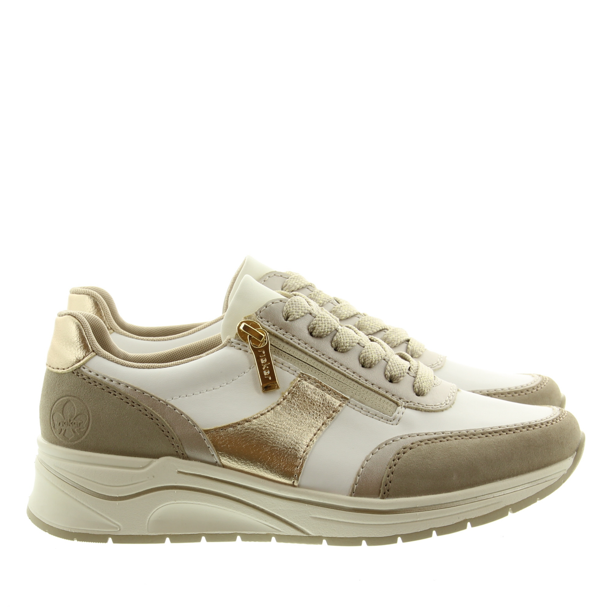 Rieker N9504 80 Lehm Champagne Weiss Lightgrey