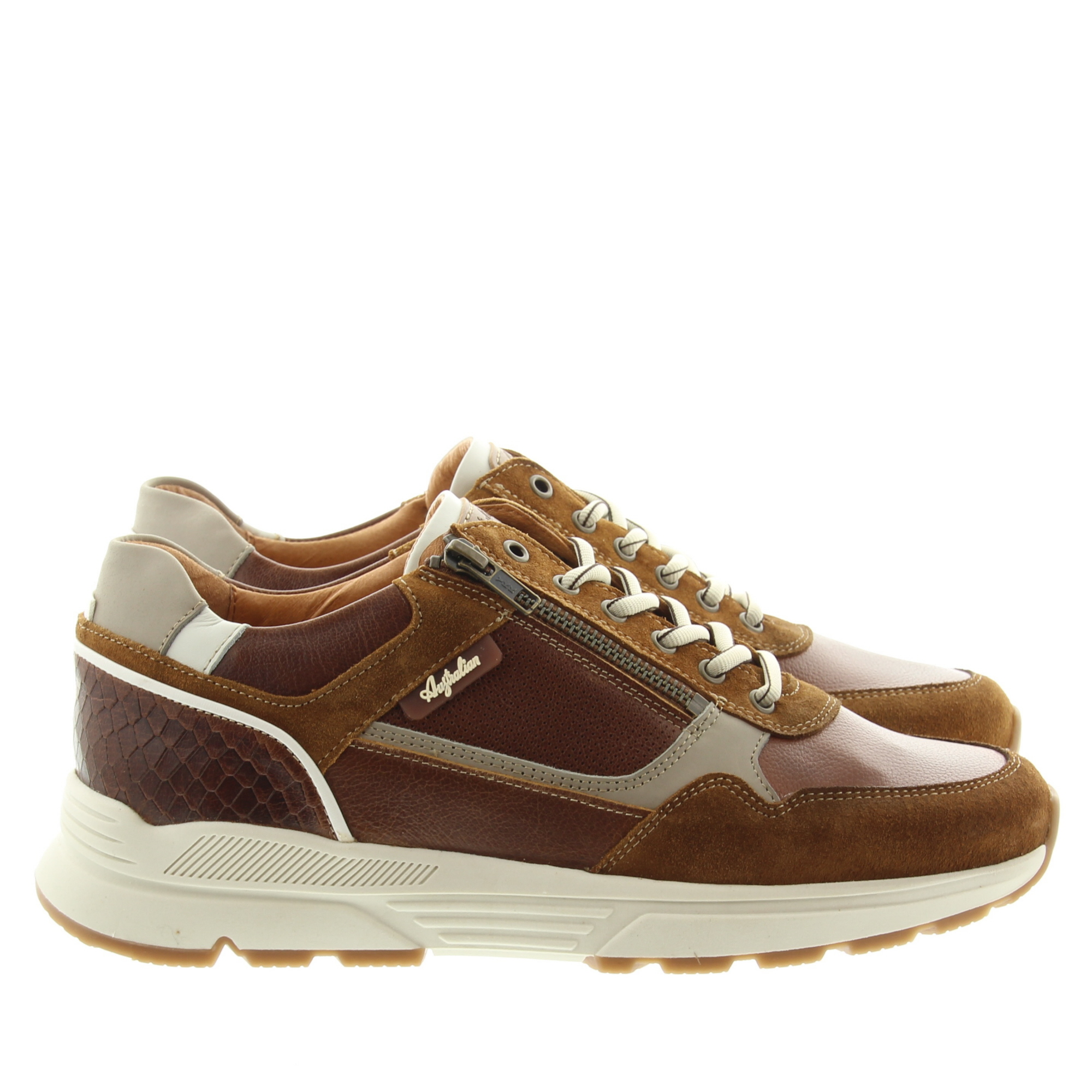 Australian Footwear Connery Width K 15.1682.02 T6E Cognac-Taupe-White