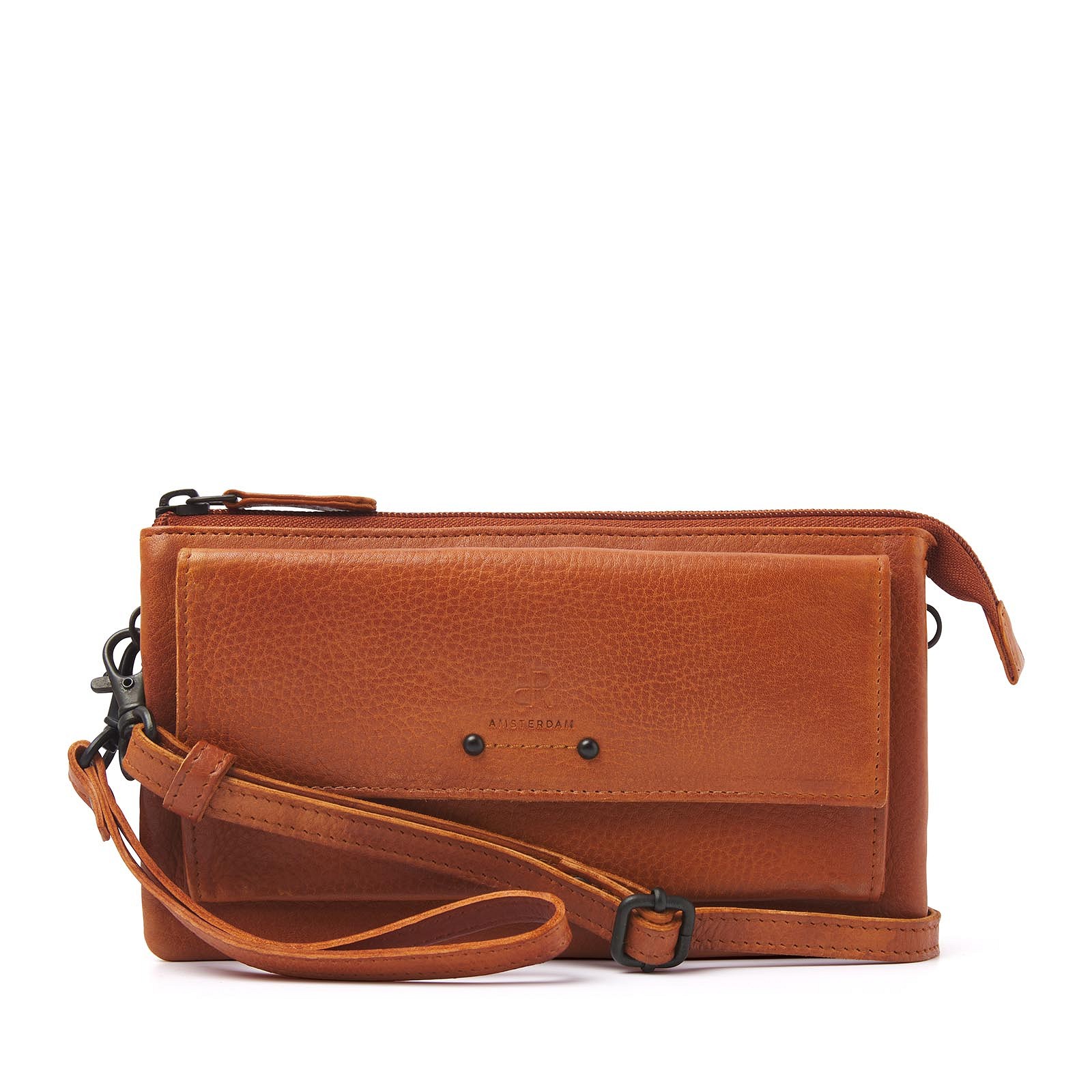 H.J. de Rooy Lederwaren 933538 Schoudertas-Clutch Camel